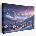 Stretched canvas wall art showcasing a vibrant landscape village design, featuring rich colors and intricate details, ideal for enhancing home decor aesthetics.