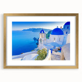 Elegant gold-framed wall art showcasing a serene village landscape design, featuring soft colors and intricate details, ideal for enhancing home decor.