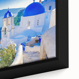 Framed canvas wall art showcasing a serene village landscape design, featuring vibrant colors and intricate details, perfect for home decor and artistic ambiance.