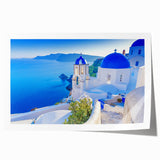 Landscape wall art print showcasing a serene village scene with vibrant colors, rolled for easy display and shipping, perfect for home decor enthusiasts.