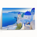 Stretched canvas wall art showcasing a serene village landscape design with vibrant colors, perfect for home decor. Ideal for adding a calming touch to any room.