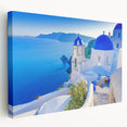 Stretched canvas artwork showcasing a picturesque village landscape, featuring vibrant colors and intricate details, perfect for enhancing home decor.