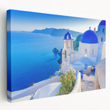 Stretched canvas artwork showcasing a picturesque village landscape, featuring vibrant colors and intricate details, perfect for enhancing home decor.