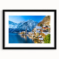 Framed wall art collection showcasing a vibrant landscape village design with a black mat, ideal for home decor. Perfect for enhancing living spaces with artistic flair.