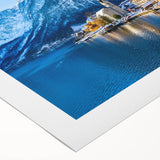 Rolled canvas showcasing a vibrant landscape village design, featuring lush greenery and charming houses, ideal for home decor and artistic inspiration.