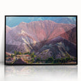 Framed acrylic wall art collection showcasing a vibrant landscape of charming villages, featuring a black frame and a captivating front view, perfect for home decor.