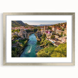 Elegant wall art collection featuring a silver-framed landscape design of quaint villages, complete with a mat for a polished look. Ideal for enhancing home decor with a touch of sophistication and charm. Perfect for art enthusiasts seeking to elevate their interior spaces.