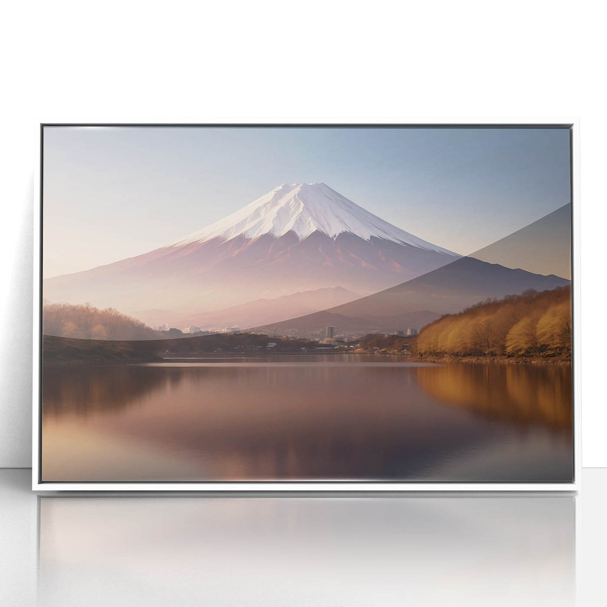 Framed wall art featuring a vibrant volcano landscape design, showcasing rich colors and intricate details, ideal for home decor and nature enthusiasts.