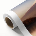 Rolled canvas showcasing a vibrant volcano landscape design, featuring bold colors and dynamic textures, perfect for home décor and wall art enthusiasts.