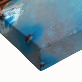 Close-up of a vibrant stretched canvas art piece depicting a serene waterfall landscape with lush greenery, ideal for enhancing home decor with a nature theme.