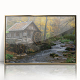 Rustic Watermill Scenic Art - Autumn Tranquility Wall Art Print