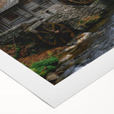 Rustic Watermill Scenic Art - Autumn Tranquility Wall Art Print