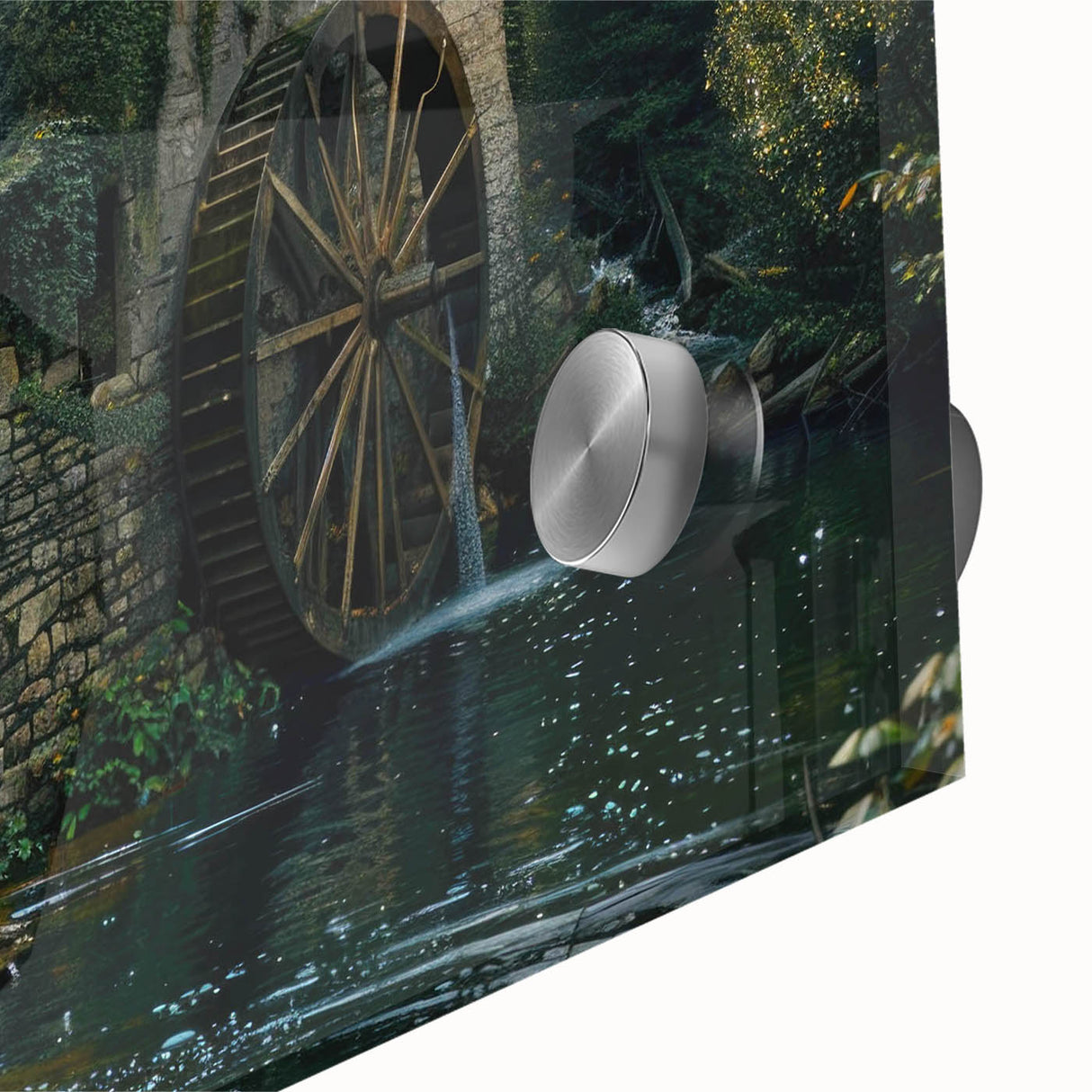 Historic Watermill Wall Art - Serene Rustic Landscape Canvas Print