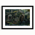 Historic Watermill Wall Art - Serene Rustic Landscape Canvas Print