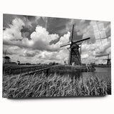 Acrylic wall art collection showcasing a stunning landscape with windmills, featuring vibrant colors and intricate details, perfect for home decor enhancement.