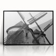 Framed acrylic wall art featuring a serene landscape with windmills, showcasing vibrant colors and intricate details, perfect for modern home decor.