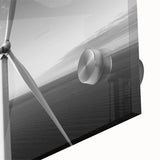 Close-up of an acrylic wall art piece showcasing a vibrant landscape with windmills, featuring intricate details and vivid colors, perfect for home decor.