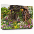 Acrylic glass wall art showcasing a scenic landscape with windmills, featuring vibrant colors and a modern design, ideal for contemporary home decor.
