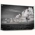 Acrylic glass wall art showcasing a vibrant landscape with windmills, presented in a side view to highlight its intricate details and modern design elements. Perfect for adding a touch of elegance to home decor.