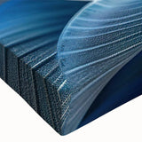 Close-up of a vibrant stretched canvas wall art piece showcasing intricate coral reef marine life design, featuring vivid colors and detailed textures. Perfect for ocean-themed decor.