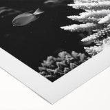 Vibrant rolled canvas wall art showcasing a detailed coral reef design, featuring colorful marine life elements, ideal for ocean-themed home decor.