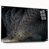 Close-up view of a vibrant marine life coral design wall art piece, crafted from acrylic glass, showcasing intricate underwater details and vivid colors, ideal for enhancing coastal-themed decor.