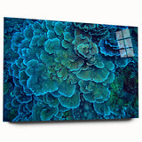 Acrylic wall art piece showcasing vibrant marine life and coral designs, displayed in a side view to highlight its glossy finish and intricate details. Perfect for ocean-themed decor.