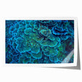 Vibrant coral reef wall art print showcasing intricate marine life designs in bright colors, rolled and ready for framing to enhance ocean-themed decor.