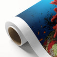 Vibrant marine life wall art featuring colorful coral designs on rolled canvas, ideal for ocean-themed decor. Perfect for enhancing living spaces with a touch of nature.