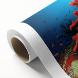 Vibrant marine life wall art featuring colorful coral designs on rolled canvas, ideal for ocean-themed decor. Perfect for enhancing living spaces with a touch of nature.