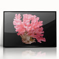 Framed acrylic wall art featuring a vibrant marine life coral design, showcasing intricate details in blue, green, and coral hues, perfect for ocean-themed decor.