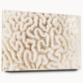 Acrylic wall art featuring a vibrant marine life coral design, displayed in a side view with pins, showcasing intricate details and vivid colors, perfect for ocean-themed decor.