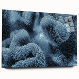 Vibrant acrylic glass wall art showcasing a detailed coral marine life design, featuring vivid colors and intricate textures, perfect for enhancing coastal-themed decor.
