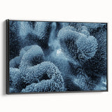 Framed canvas wall art featuring a vibrant marine life coral design in a black frame. The artwork showcases intricate details and vivid colors, perfect for ocean-themed decor.