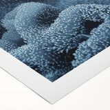 Vibrant rolled canvas print showcasing a marine life coral design, featuring intricate details in shades of blue and orange, perfect for ocean-themed decor.