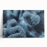 Vibrant coral reef wall art on stretched canvas, showcasing detailed marine life in rich colors, perfect for ocean-themed home decor and coastal aesthetics.