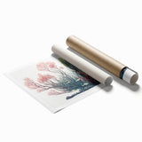 Vibrant rolled print of marine life coral design, showcasing intricate colors and details, ideal for ocean-themed decor or nature enthusiasts, packaged securely in a tube.