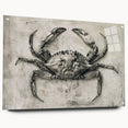 Colorful acrylic wall art showcasing a detailed marine life crab design, presented in a side view with pins for easy hanging, perfect for ocean-themed decor.