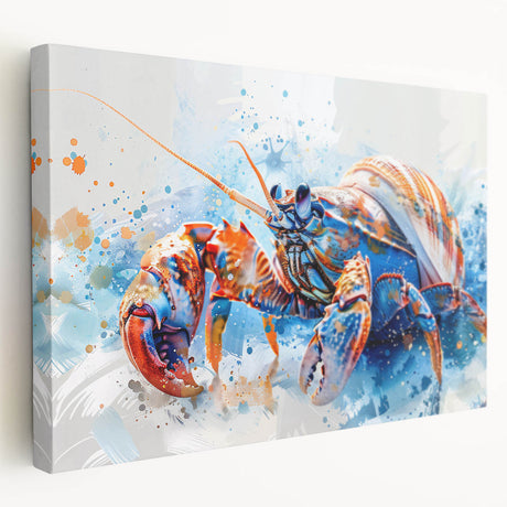 Colorful marine life crab design on stretched canvas wall art, showcasing intricate details and vibrant hues, perfect for ocean-themed decor.