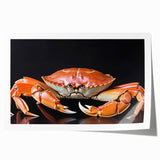 Vibrant rolled print of marine life featuring a detailed crab design, showcasing intricate colors and textures, perfect for coastal-themed decor.