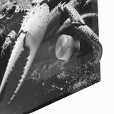 Close-up of a vibrant marine life wall art piece showcasing a detailed crab design, printed on acrylic glass, perfect for ocean-themed decor.
