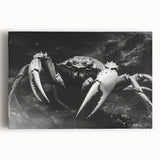 Vibrant marine-themed wall art featuring a detailed crab design on stretched canvas, showcasing intricate textures and colors, perfect for coastal decor enthusiasts.