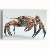 Vibrant marine life wall art featuring a detailed crab design on stretched canvas, showcasing rich colors and intricate patterns, perfect for coastal-themed decor.