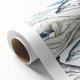 Vibrant rolled canvas featuring a dolphin design, showcasing marine life with colorful ocean hues, ideal for coastal-themed decor. Perfect for enhancing any room's ambiance.