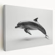 Stretched canvas wall art showcasing a vibrant dolphin design in a marine life theme, perfect for ocean-inspired decor. Bright colors enhance any room's ambiance.