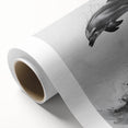 Vibrant rolled canvas featuring a dolphin design, showcasing intricate marine life details in blue and gray hues, perfect for ocean-themed decor.