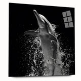 Acrylic wall art collection featuring a vibrant dolphin design, showcasing a side view of marine life with intricate details and bright colors, perfect for ocean-themed decor.
