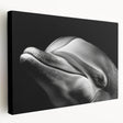 Stretched canvas wall art featuring a vibrant dolphin design, showcasing marine life in vivid colors. Ideal for ocean-themed decor, this piece adds a playful touch to any space.