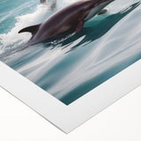 Vibrant rolled canvas wall art showcasing a dolphin design with intricate marine life details, perfect for ocean-themed decor. Ideal for enhancing living spaces.
