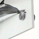 Close-up of a vibrant acrylic glass wall art piece showcasing a dolphin design, highlighting intricate marine life details and vivid colors, perfect for ocean-themed decor.
